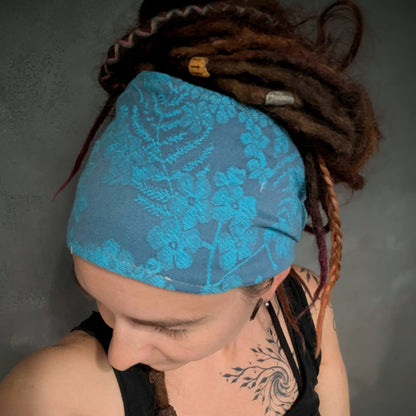 Scarf headband Dark flowers