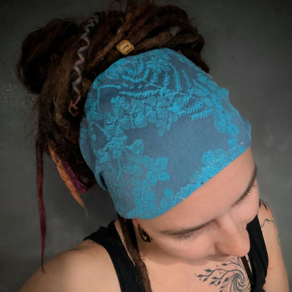 Scarf headband Dark flowers