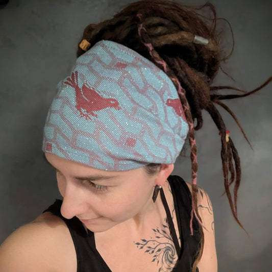 Birds scarf headband brick