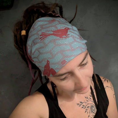 Birds scarf headband brick