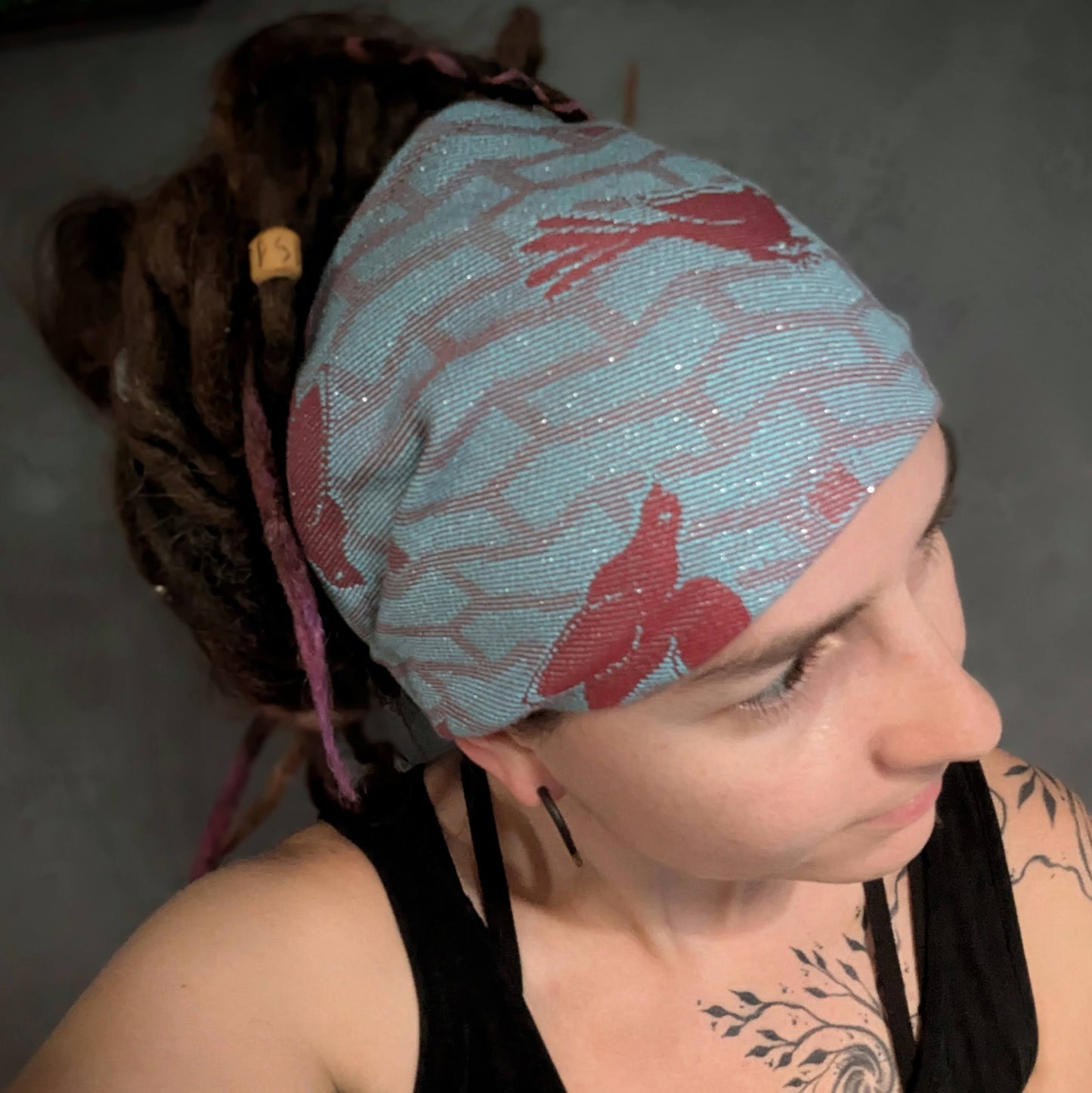Birds scarf headband brick