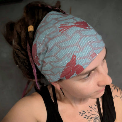 Birds scarf headband brick