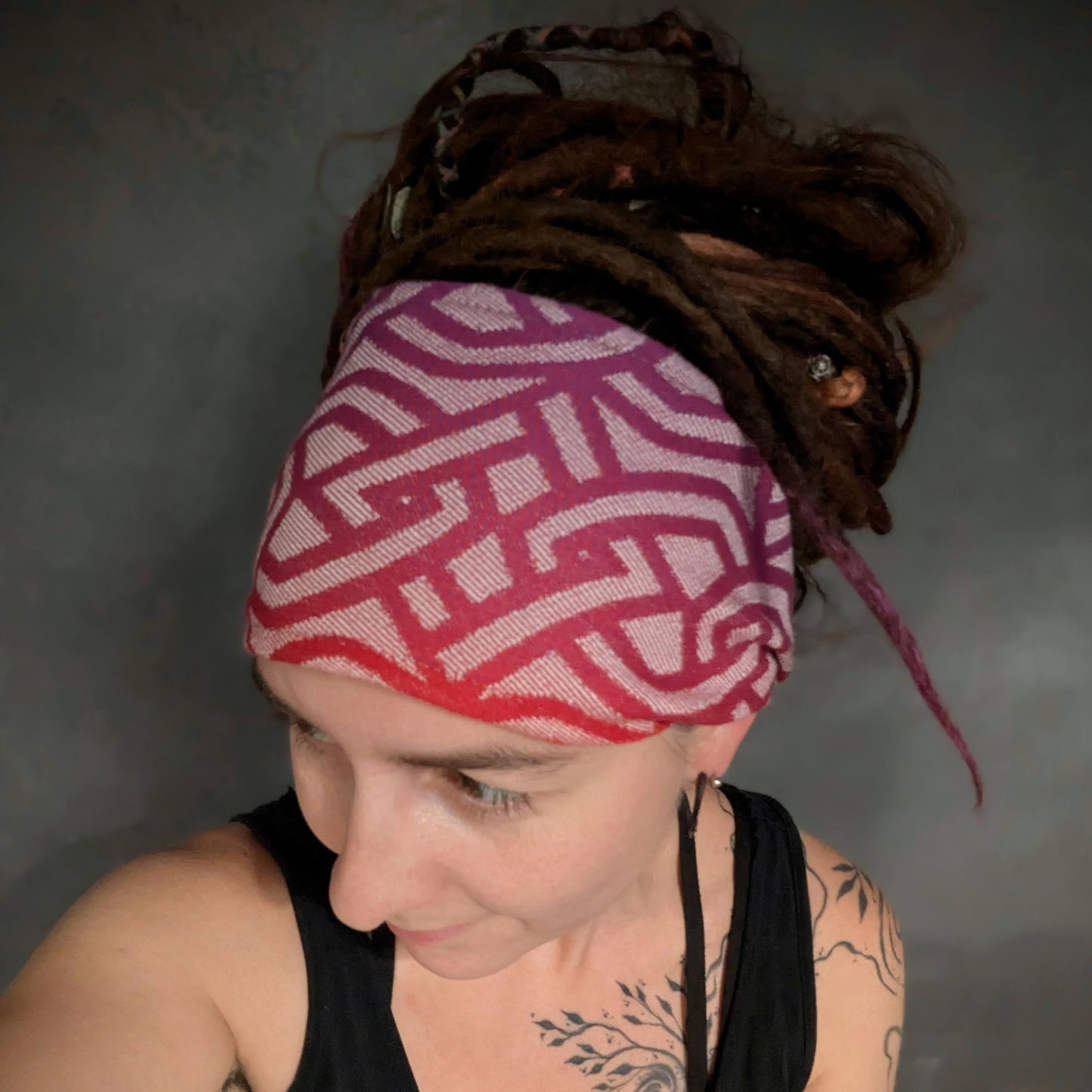Braid scarf headband red