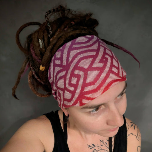 Braid scarf headband red