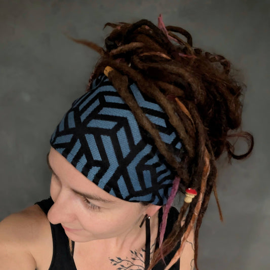 Scarf headband Geometry dark