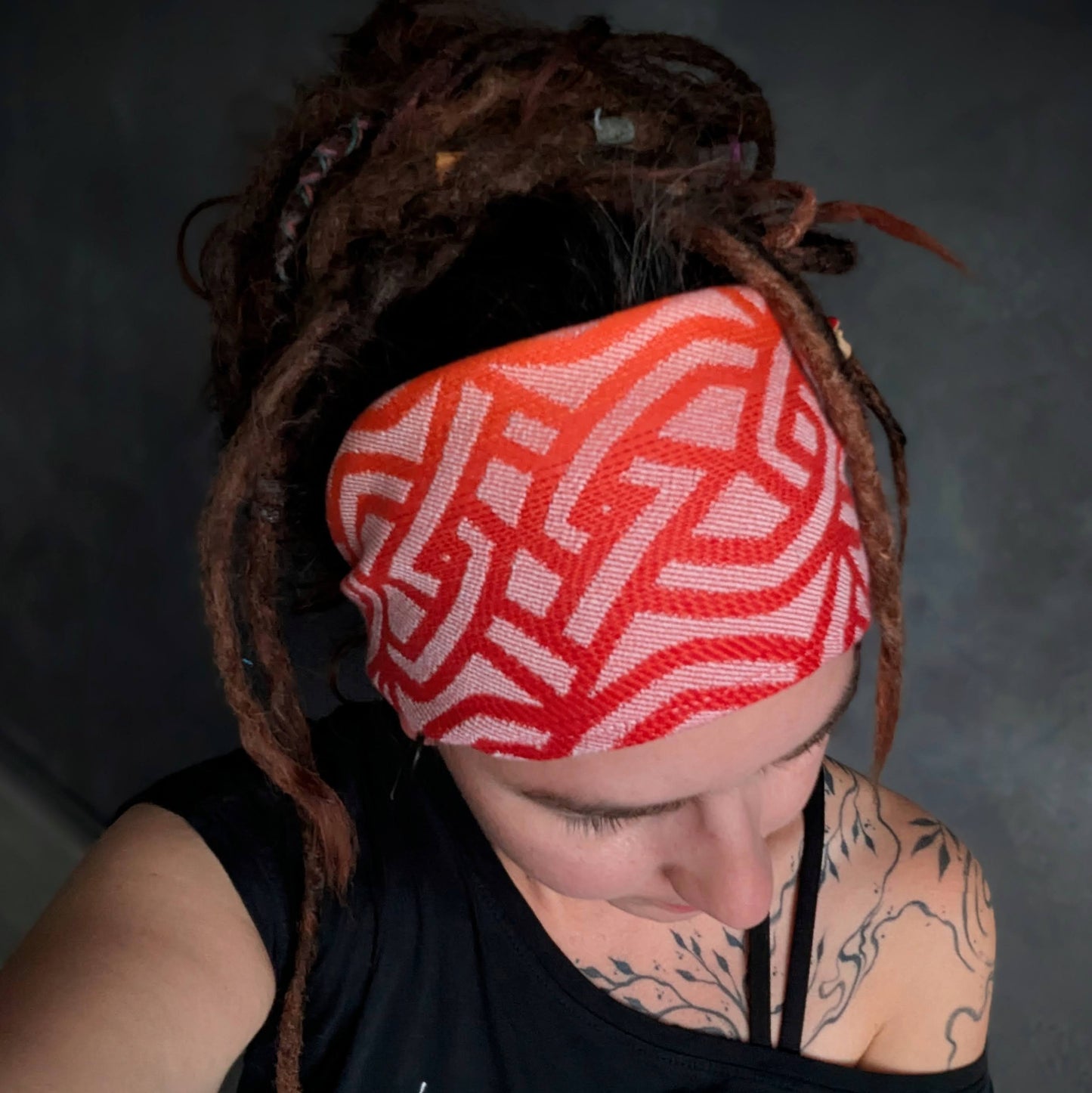 Braid scarf headband orange