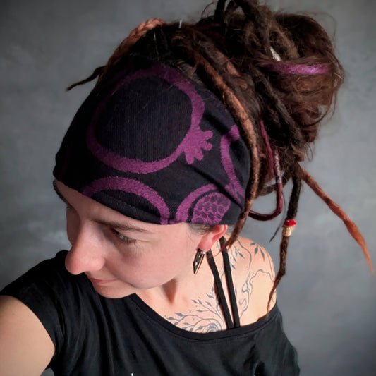 Scarf headband Pomegranate dark