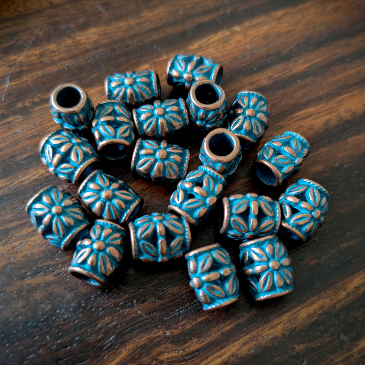 Metal flower beads
