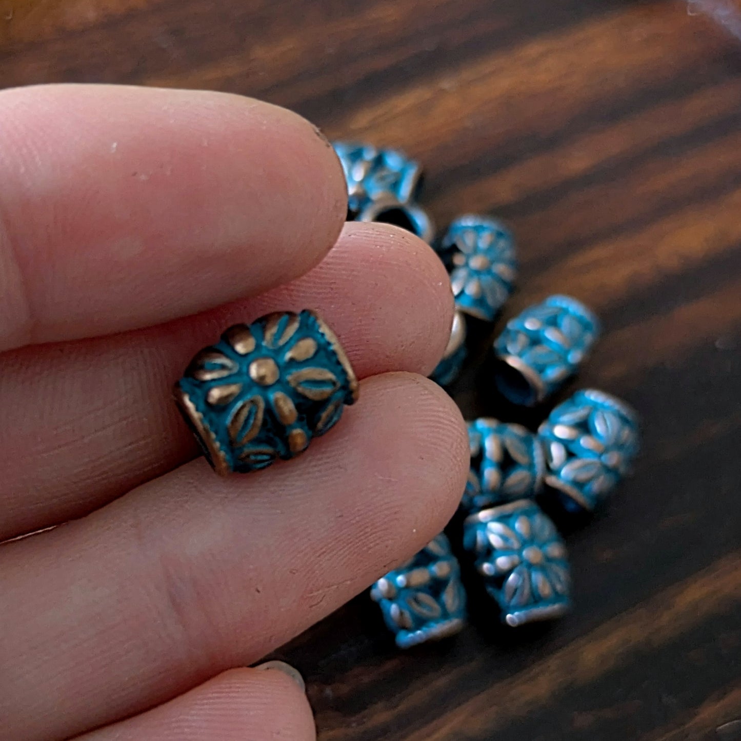 Metal flower beads