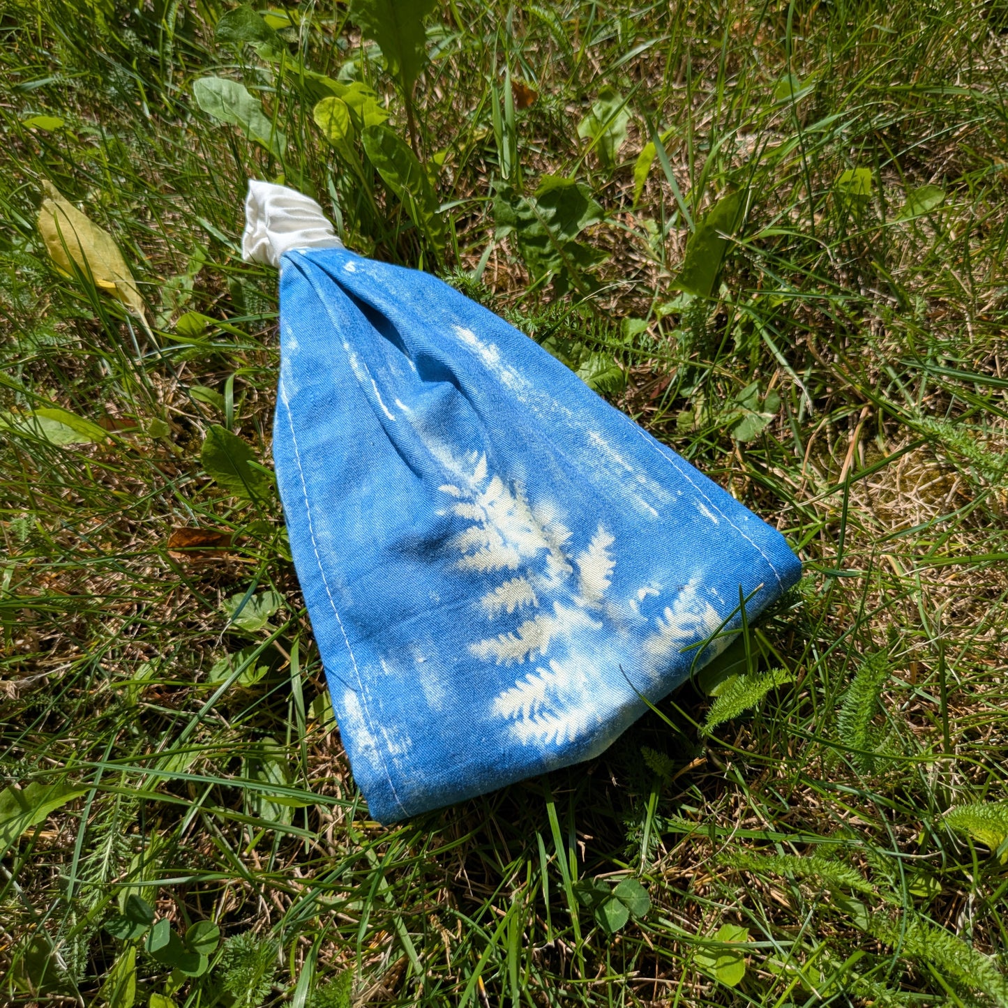 Scarf headband fern blue