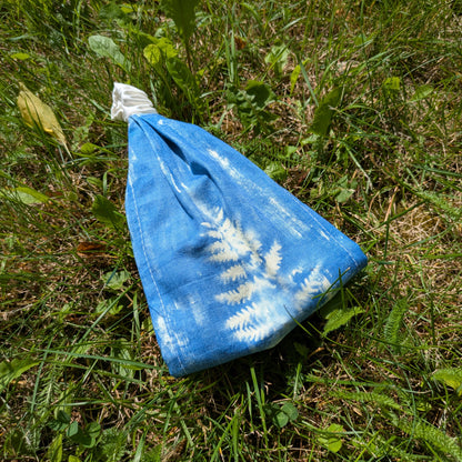 Scarf headband fern blue