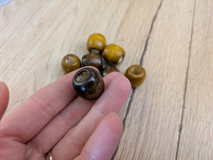 Wooden beads for dreadlocks, natural