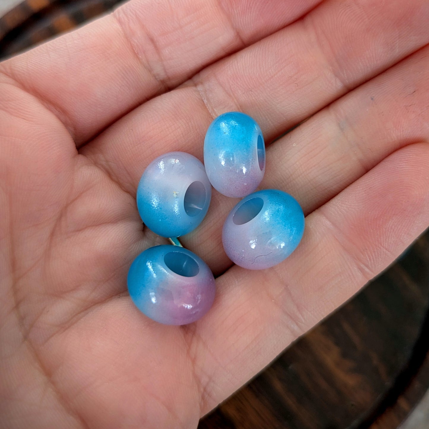 Korálky na dready akrylové dvoubarevné