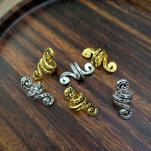 Metal double spiral beads